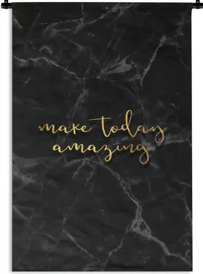 Produktbild von MuchoWow® Wandteppich Wandbehang Zitate - Motivation - Gold - Marmor 120x180 cm Tapisserie Dekoration Wandtuch - Schlafzimmer - Dekorationen für das Haus