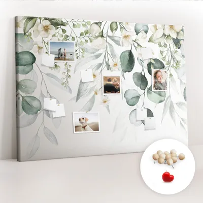 Produktbild von Korkwand mit Stecknadeln – Pinnwand mit Stecknadeln für Fotos und Notizen – 140x100 cm – 100 Holz-Stecknadeln – Pflanzen, Natur