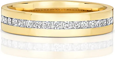Produktbild von Funkelndes Feuer 9 Karat (375) Gold Halb Eternity Damen - Diamant Ring Brillant-Schliff 0.27 Karat H - I1 I2, 53 (16.9); TRS318979KYRSM