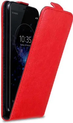 Obrázok produktu pre Cadorabo puzdro pre Sony Xperia XZ2 COMPACT ochranný kryt v červenej farbe Flipové puzdro na mobilný telefón Puzdro Kryt