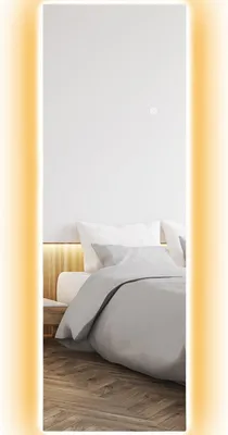 Immagine prodotto di Specchio a figura intera 40 x 120 cm specchio da terra con luce LED, specchio da parete con controllo touch, specchio da terra senza cornice, per camera da letto, soggiorno