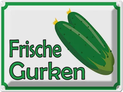 Produktbild von vianmo Blechschild 30x40 cm frische Gurken Verkauf Hofladen Marktstand Laden Obst Gemüse
