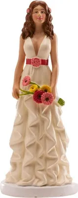 Produktbild von Hochzeitstortenaufsatz 16cm Sie im romantischen Kleid