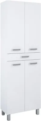 Produktbild von VBChome Hochschrank 59x30x182 cm Weiß Badmöbel Standschrank Badschrank 4 Türen 1 Schublade Badezimmerschrank Badregal