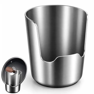 Produktbild von Edelstahl-Löffelhalter mit Deckelablage,dickwandig,geräumig, rostfrei, Küchenständer für Suppenkellen & Topfdeckel,multifunktionaler Besteck-Organizer
