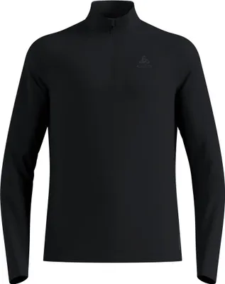 Schwarzer Odlo Essentials Ceramiwarm Mid Layer mit Halbreißverschluss und langem Arm