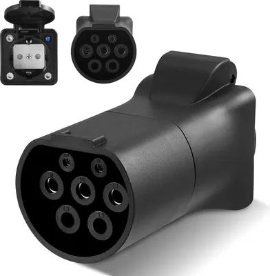 Image de Adaptateur V2L pour voiture électrique - Vehicle-to-Load - 3,5 kW - 16 A - 220–240 V - Norme UE - IP44 - Alimentation de secours pour le camping - Noir