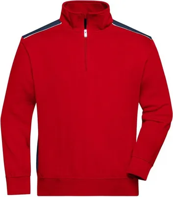 Produktbild von Workwear Half-Zip Sweat - COLOR - red/navy, Gr. 6XL