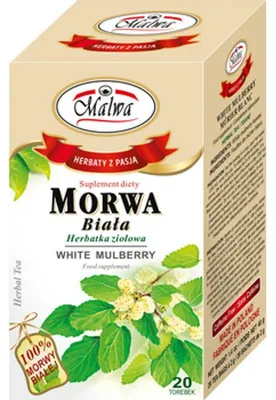 Obrázok produktu pre Herbata Malwa Ziołowa Morwa Biała 20 torebek