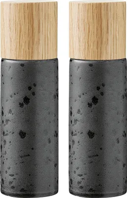 Produktbild von BITZ 821500, Salz- und Pfeffermühlen-Set, Schwarz, Holz, Keramik, 50 mm, 50 mm, 167 mm