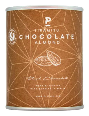 Produktbild von P-Stash Mandeln mit dunkler Schokolade und Tiramisugeschmack, 6er Pack (6 x 60g Dose)
