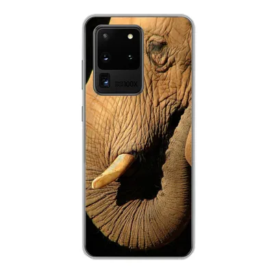 Produktbild von MuchoWow® Handyhülle Schutzhülle Hülle für Samsung Galaxy S20 Ultra Elefant - Tiere - Nahaufnahme - Schwarz Silikon Softcase Handy Hülle - Karteninhaber