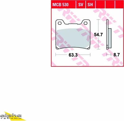 Produktbild von TRW Bremsbelagsatz MCB530SH FZR600 4JH
