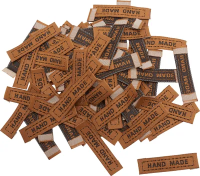 Produktbild von VBS XXL Label "Hand Made", 100 Stück, Stoff zum Annähen