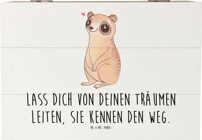 Produktbild von Mr. & Mrs. Panda Erinnerungsbox Plumplori Glücklich 22 x 15 cm - Weiß - Geschenk, fotobox, Geschenkbox, schmuckbox, Lustige Sprüche, Box aus Holz, Glück, Truhe, Niedlich
