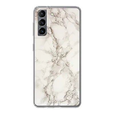 Produktbild von MuchoWow® Handyhülle Schutzhülle Hülle für Samsung Galaxy S21 Marmor - Grau - Weiß Silikon Softcase Handy Hülle - Softcase