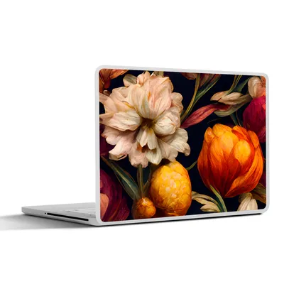 Produktbild von MuchoWow® Laptop Aufkleber Sticker Cover Blumen - Pflanzen - Weiß 32.5x23.5 cm - Sticker für Laptop - Selbstklebend