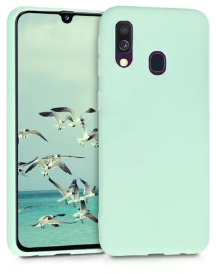 Produktbild von kwmobile Handyhülle für Samsung Galaxy A40 Hülle - TPU Case - Kabelloses Laden - Schutzhülle Cover in Mintgrün matt