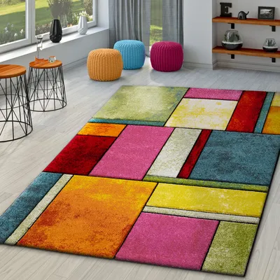 Produktbild von TT Home Wohnzimmer Teppich Kurzflor Abstrakt Geometrisch Design Used Look Modern Größe 160x230 cm