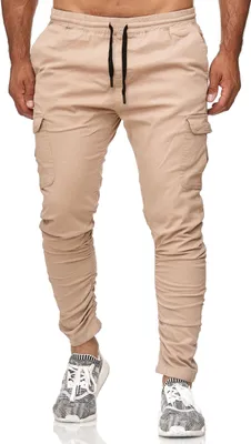 Produktbild von Reslad Chinohose Herren Jogger Chino Freizeithose Cargo-Hose Jogginghose RS-2081 Beige M