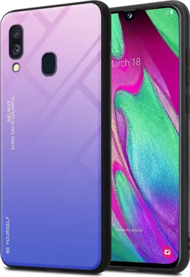 Produktbild von Cadorabo Hülle für Samsung Galaxy A40 Schutz Hülle in Schwarz Handyhülle TPU Etui Cover Case Tempered Glas