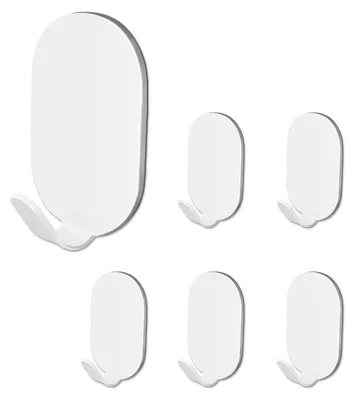 Image de Crochets adhésifs, crochets adhésifs en acier inoxydable, petits crochets adhésifs en acier inoxydable, porte-serviettes sans perçage, crochets muraux pour la salle de bains, la cuisine et l'armoire