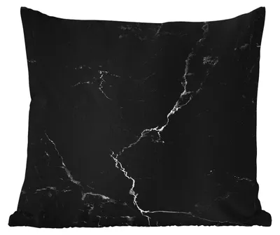 Produktbild von MuchoWow® Outdoor Kissen - Marmor - Schwarz - Weiß - Textur - Marmoroptik - 60x60 cm - Wetterfest - Lounge Kissen - Dekoration - Schlaf Kissen