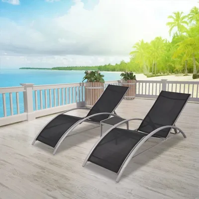 Immagine prodotto di The Living Store Lettini con tavolo Alluminio Nero