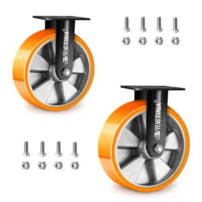 Produktbild von 2er 125mm Schwerlastrolle Bockrollen, Transportrollen Konstruktion mit Aluminiumkern, Industrierollen Stabile Aluminiumfelge Schwerlast, max. 800 kg