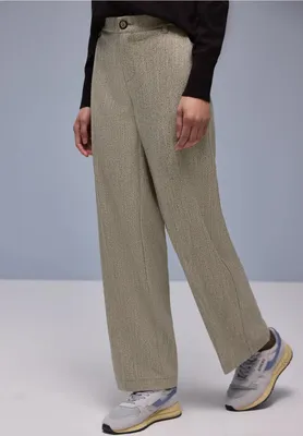 Produktbild von Street One Stoffhose 'Straight Leg Hose', A380543, Baumwolle beige, Gr. 38 x 30