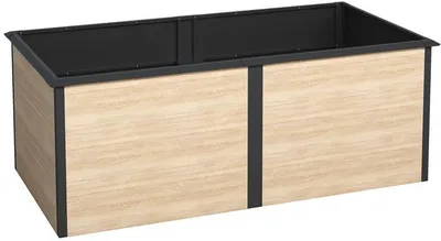 Produktbild von Hochbeet Design Gemüsebeet Pflanzbeet 200x100x77cm mit Schneckenkante Holz-Optik