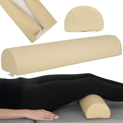 Produktbild von Habys Lagerungsrolle Halbrund, Knierolle Lagerungsrolle, Nackenrolle, Lagerungskissen für Massage und Therapie, Kniehalbrolle, Größe:60x15x10cm Beige