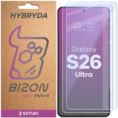 Produktbild von 2x Flexibles Hybridglas für Galaxy S26 Ultra, Bizon Hybrid Mule Duo