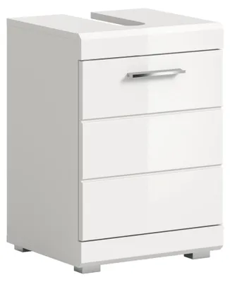 Productafbeelding van Wastafelonderkast 40x56x34 cm wit hoogglans/wit met 1 deur