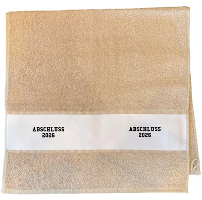 Produktbild von Huuraa Handtuch Abschluss 2026 Schulabschluss 50x100cm Sand Baumwolle Handtuch Geschenkidee
