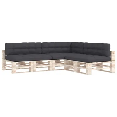 Image de Coussins pour canapé en palettes vidaXL, lot de 7, anthracite