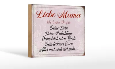 Produktbild von Holzschild Spruch 18x12cm liebe Mama ich danke dir Liebe