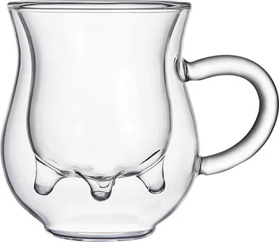 Produktbild von Lustige doppelwandige Glaskaffeetassen - Set von 2 - für heiße und kalte Getränke