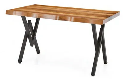 Produktbild von Gartentisch Terrassentisch Esstisch Holz Edelstahl Tisch Mit Baumkante