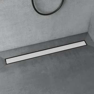 Produktbild von doporro Duschrinne 100cm Edelstahl Dusche Duschablauf mit Gruchstop und Haarsieb befliesbar Duschabfluss Chrom KE110 Duschablauf