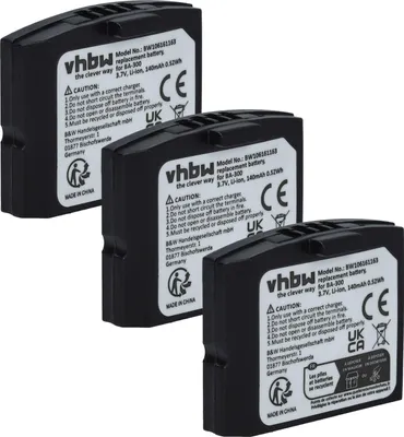 Produktbild von vhbw 3x Akku kompatibel mit Siemens RR 832, RR 842, Set 832 TV, Set 842 TV Wireless Headset Kopfhörer (140 mAh, 3,7 V, Li-Polymer)