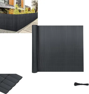 Produktbild von XINZI  PVC Sichtschutzmatte Sichtschutzzaun Sichtschutzzaun Privatsphäre Wetterfest für Garten, Balkon und Terrasse, 160 x 400 cm Anthrazit