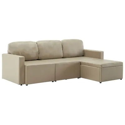 Immagine prodotto di vidaXL Divano letto modulare a 3 posti in Pelle finta marrone cappuccino