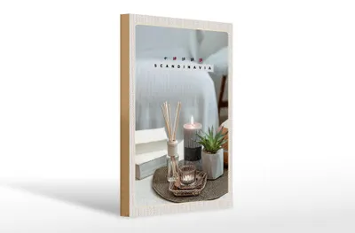 Produktbild von Holzschild Reise 20x30cm Skandinavien Kerze Vase Tischdecke