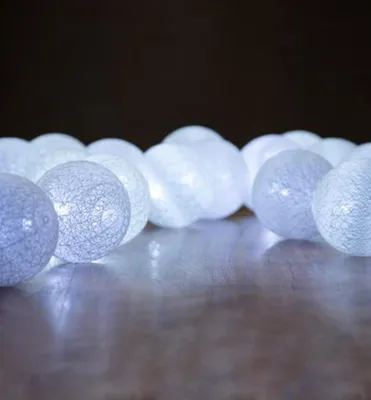 Productafbeelding van MagicHome Baumwolleball Ketting, wit, 16 LED's, koud wit licht, IP20, één lichtpunt, verlichting, lengte 3 meter