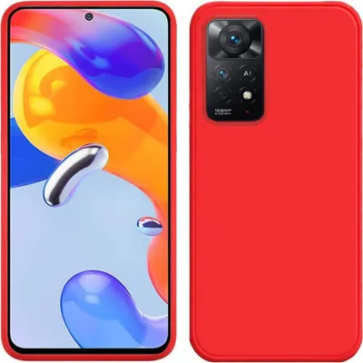 Produktbild von Redmi Note 11 Pro Hülle, Flüssig Silikon Weich Gummi Schutzhülle für Xiaomi Redmi Note 11 Pro 4G / 5G Rot