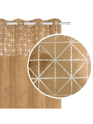 Zdjęcie produktu dla SIIN zasłona welurowa błyszcząca 140 cm x 250 cm Gero musztardowa 140 cm x 250 cm