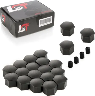 Produktbild von 20x Radschrauben Kappen 17 mm schwarz für KIA HYUNDAI DAEWOO DAIHATSU HYUNDAI