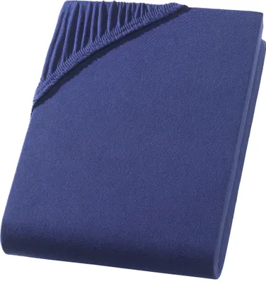 Produktbild von Spannbettlaken 140x200 cm - 160x220 cm - Navy Blau / Dunkelblau - Jersey Wasserbett Boxspringbett Übergröße
