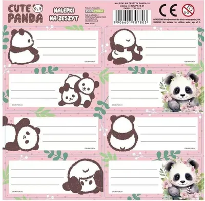 Zdjęcie produktu dla Naklejki na zeszyt Panda 10 Derform